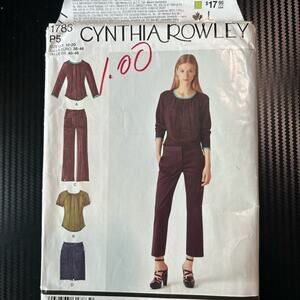 Cynthia Rowley Women's sewing pattern 1785 shirt crop pant skirt sets- Sz 12-20